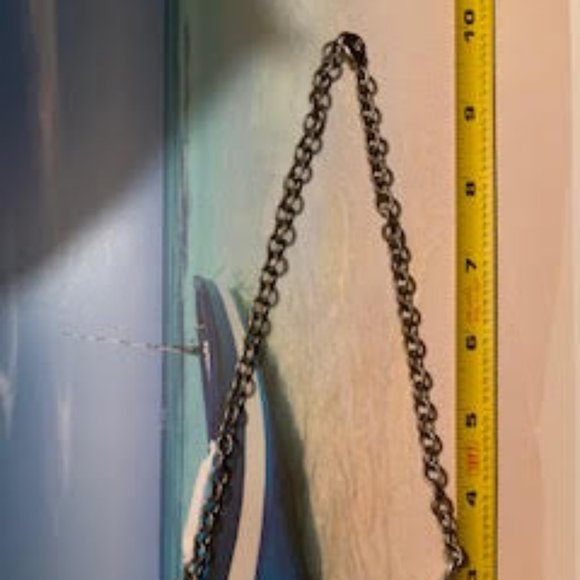 One of a kind necklace with round marble/ stone - Picture 5 of 7